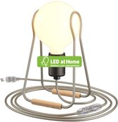 LEDatHOME - Taché Metal - tafellamp compleet met stoffen kabel, schakelaar, tweepolige stekker en afgebeelde LED lamp