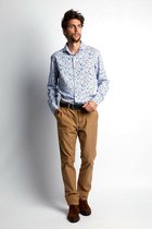 River Woods Slim fit Napolihemd in blauw