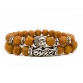 Natuursteen Malachiet armband | Tove | bruin | kralen armband | Buddha