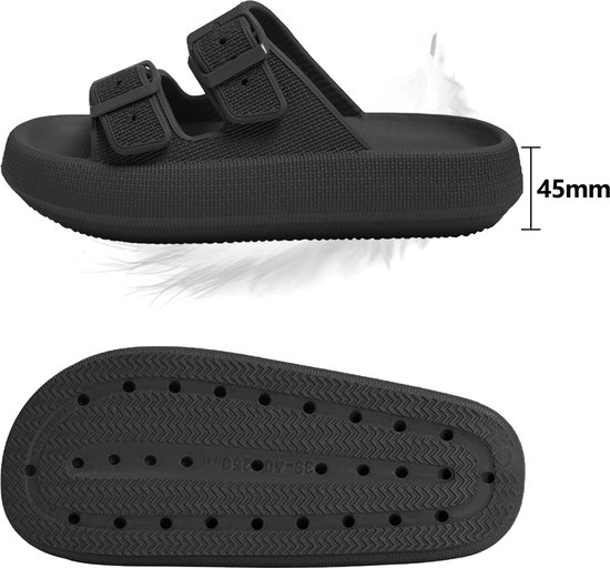 Geweo Slippers - Badslippers Heren Dames - Strand Sandalen Dubbele Gesp -  Pillow | bol.com
