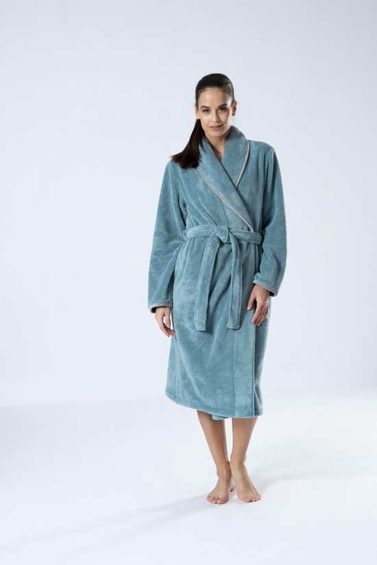 IQYU Sexy ochtendjas dames kant dames fleece badjas met capuchon, licht, zacht, kort, flanel, nachtkleding, fleece badjas, zachte badjas dames 54, wit, XXL