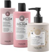 Maria Nila Luminous Colour Refresh Set Sand | Colour Refresh Sand 8.32 300 ml + Luminous Colour Shampoo 350 ml + Luminous Colour Conditioner 300 ml
