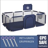 Speelbox Baby Blauw 188*128*66cm - Kinderbox - Playpen - Grondbox - Kruipbox - Kinderen - Peuter - Kleuter - Camping - Vakantie