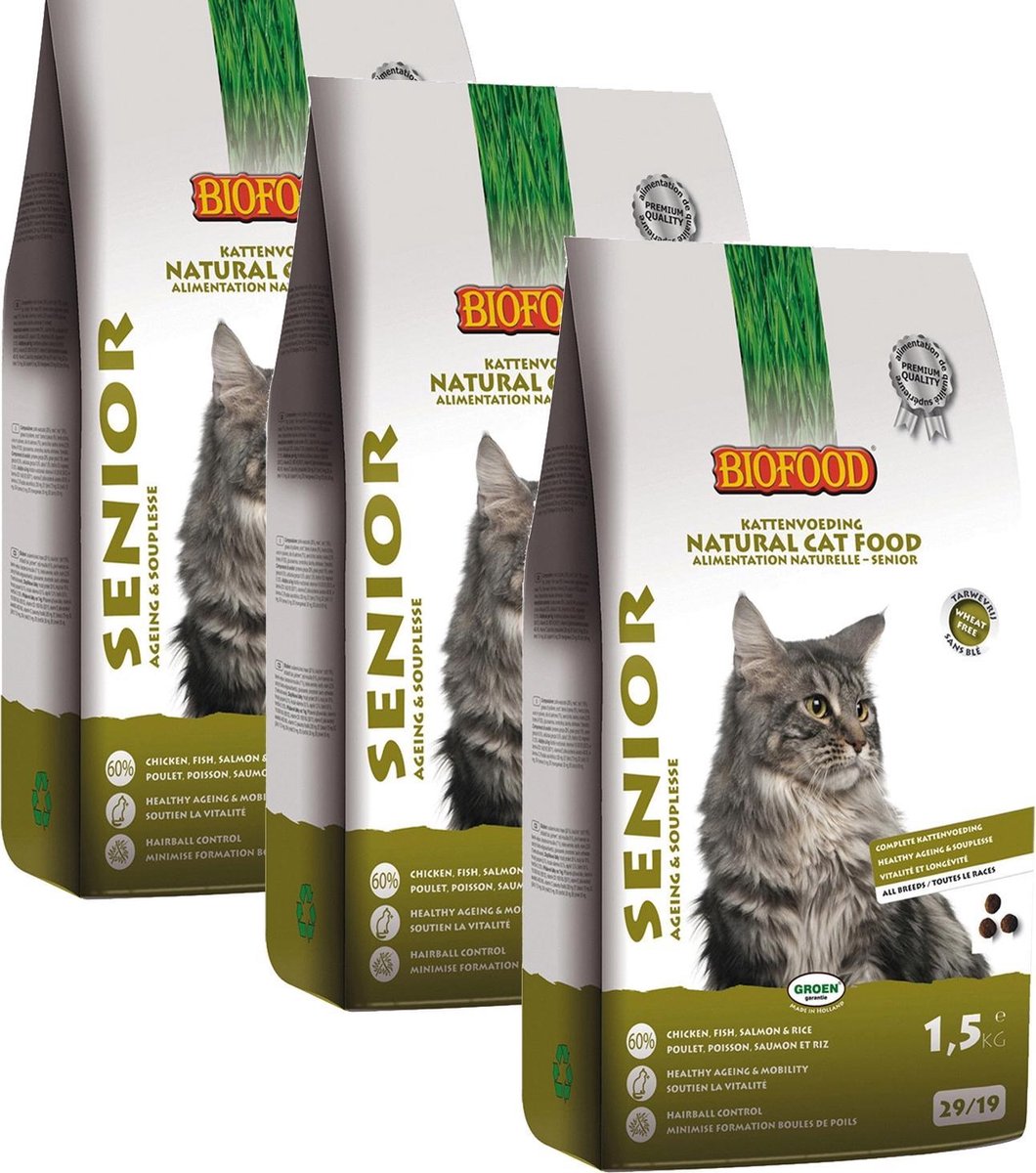 Bf Ncf Senior Ageing - Kattenvoer - 3 x Kip Vis Zalm 1.5 kg