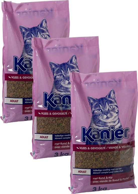 Kanjer Kat 4 Mix - Kattenvoer - 3 x 3 kg | bol.com