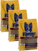 Kanjer Hond Krokante Brokken - Gevogelte&Groente&Vlees - Hondenvoer - 3 x 4 kg