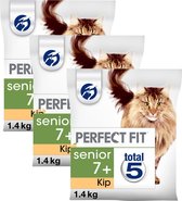 Perfect Fit Droogvoer Senior Kip - Kattenvoer - 3 x 1.4 kg