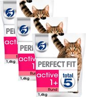 Perfect Fit Droogvoer Active Rund - Kattenvoer - 3 x 1.4 kg