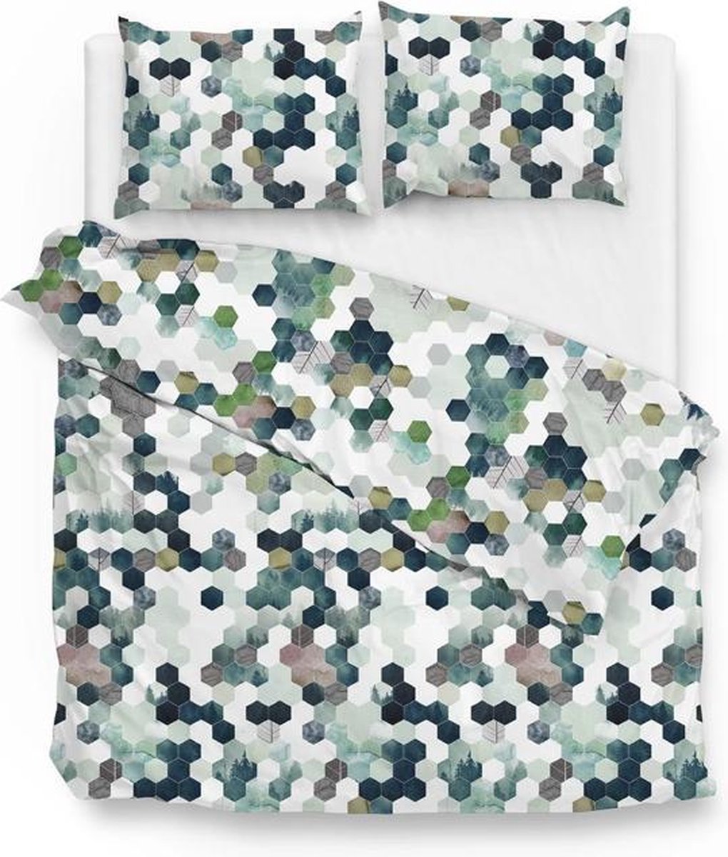 Zo! Home Marsala Dekbedovertrek - Flanel - Lits-jumeaux - 260x200/220 cm - Green Groen
