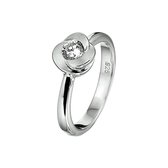 The Jewelry Collection Ring Zirkonia Poli/mat - Zilver