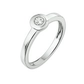 The Jewelry Collection Ring Zirkonia - Zilver Gerhodineerd