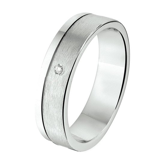 TFT Ring A306 - 5 Mm - 0.01ct H SI Zilver Gerhodineerd