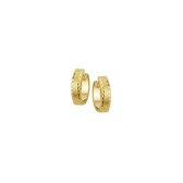 The Jewelry Collection oorringen Poli/mat Gediamanteerd 3,0 mm Vlak - Geelgoud (14 Krt.)