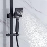 Belanian - Opbouw Doucheset Regendoucheset - douchesysteem zwart met thermostatische regendouche, vierkante doucheset, douchearmatuur, doucheset met verstelbare douchestang, hoofdd