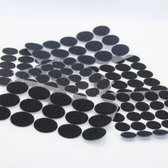 90 paar Velcro zelfklevende rondjes Mix in maten diameter 10 20 25 30mm Kleur Zwart Klittenband Rond