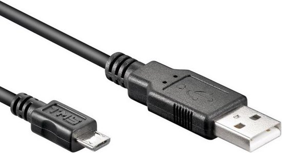 USB Micro Kabel 2.0 - Zwart -2 meter - Allteq