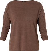YEST Yessi Essential Jersey Shirt - Dark Taupe/Melange - maat 44