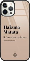 iPhone 12 Pro hoesje glass - Hakuna Matata | Apple iPhone 12 Pro  case | Hardcase backcover zwart