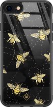 iPhone 8/7 hoesje glass - Bee yourself | Apple iPhone 8 case | Hardcase backcover zwart