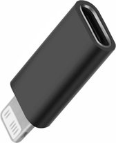 USB-C naar Lightning - Zwart - USB verloopstuk- USB C naar 8pin converter - verloop voor Apple