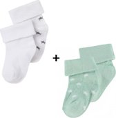 Noppies 4 paar Babysokken 3-6M White en Grey Mint