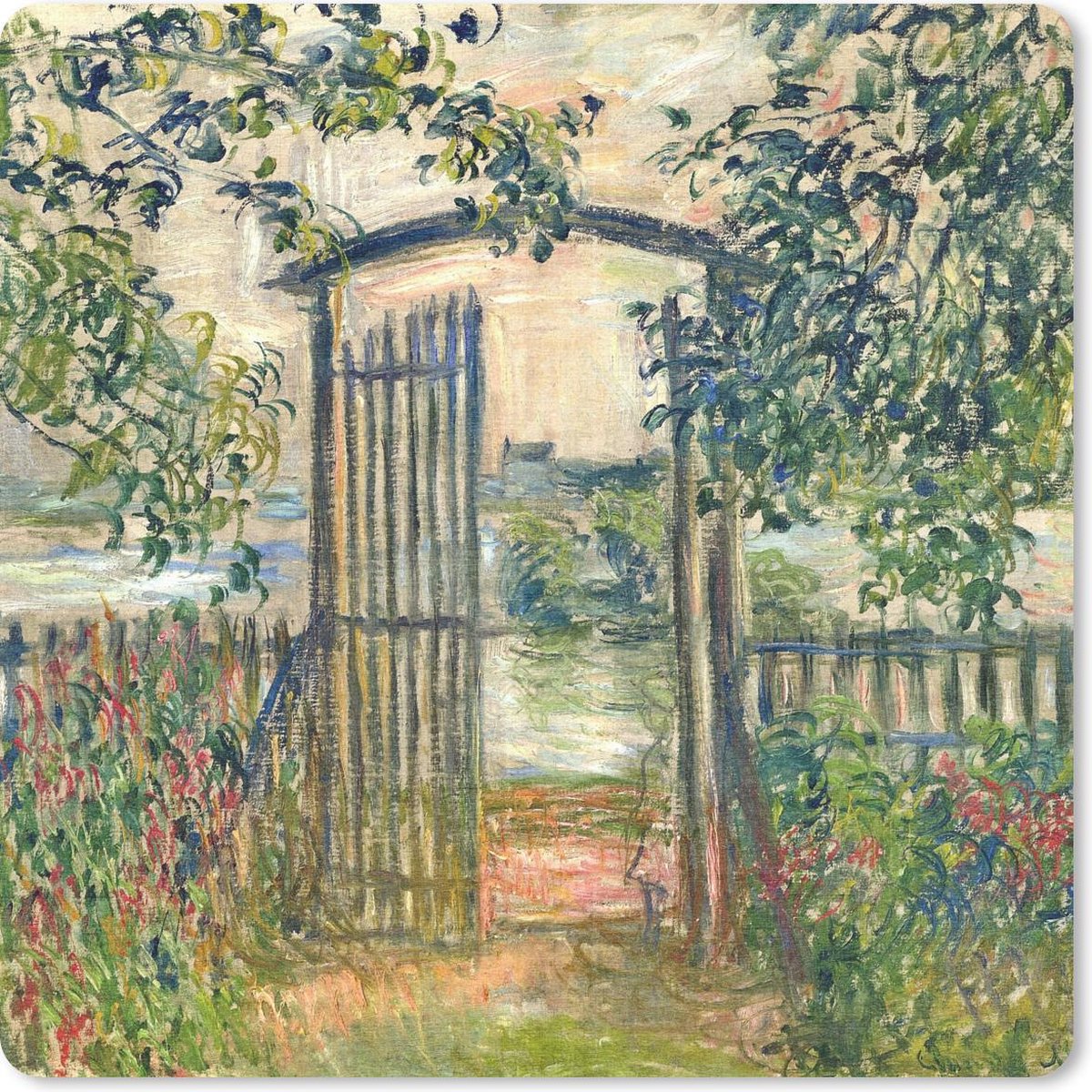 Muismat 30x30 cm - Mousepad De tuinpoort in Vétheuil - Claude Monet - Muismatten