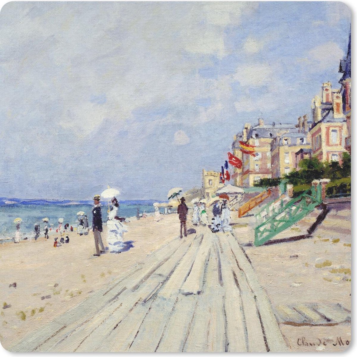 Muismat 20x20 cm - Mousepad De promenade van Trouville - Claude Monet - Muismatten