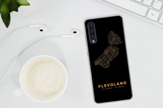 Coque Samsung Galaxy A30s - Flevoland - Carte - Pays- Nederland - Or - Coque de téléphone en Siliconen