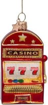 Ornament glass red shiny slot machine H10.5cm