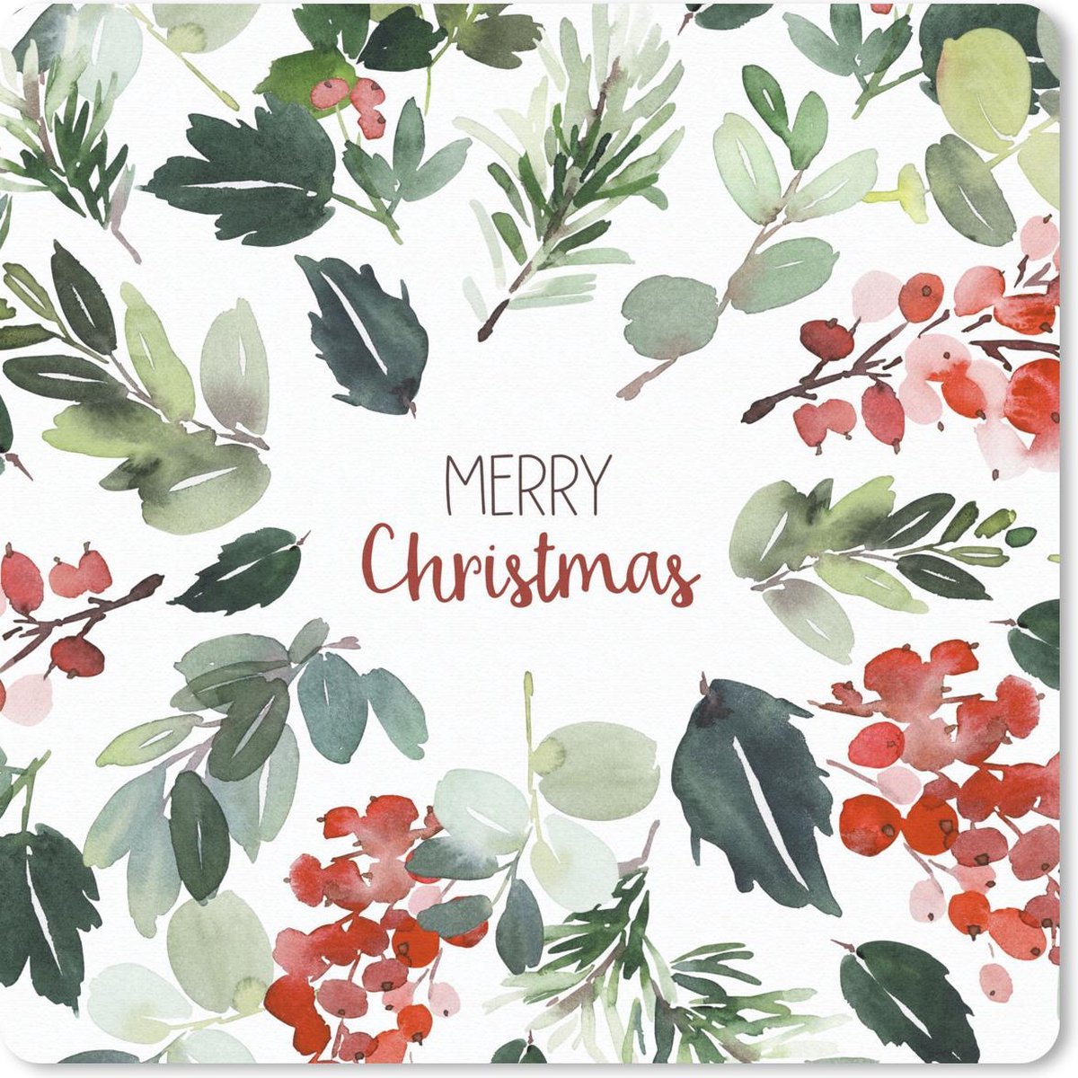 Muismat 30x30 cm - Mousepad Kerst - Quote - Waterverf - Muismatten - Kerst - Cadeau - Kerstcadeau voor mannen en voor vrouwen