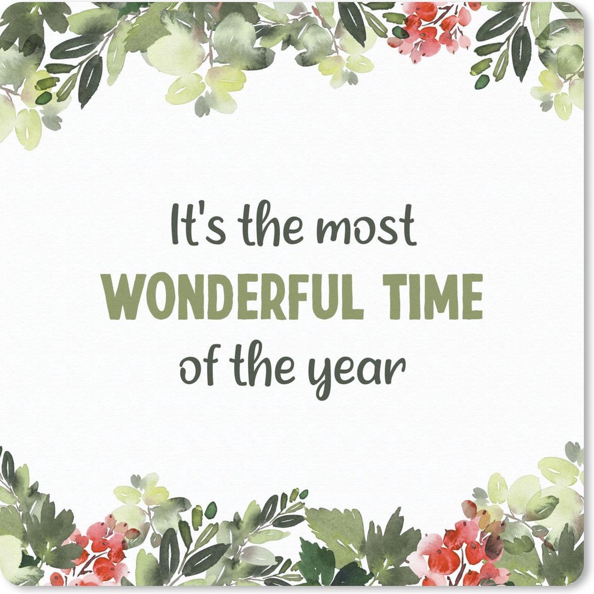 Muismat 30x30 cm - Mousepad Kerst - Quote - Waterverf - Muismatten - Kerst - Cadeau - Kerstcadeau voor mannen en voor vrouwen