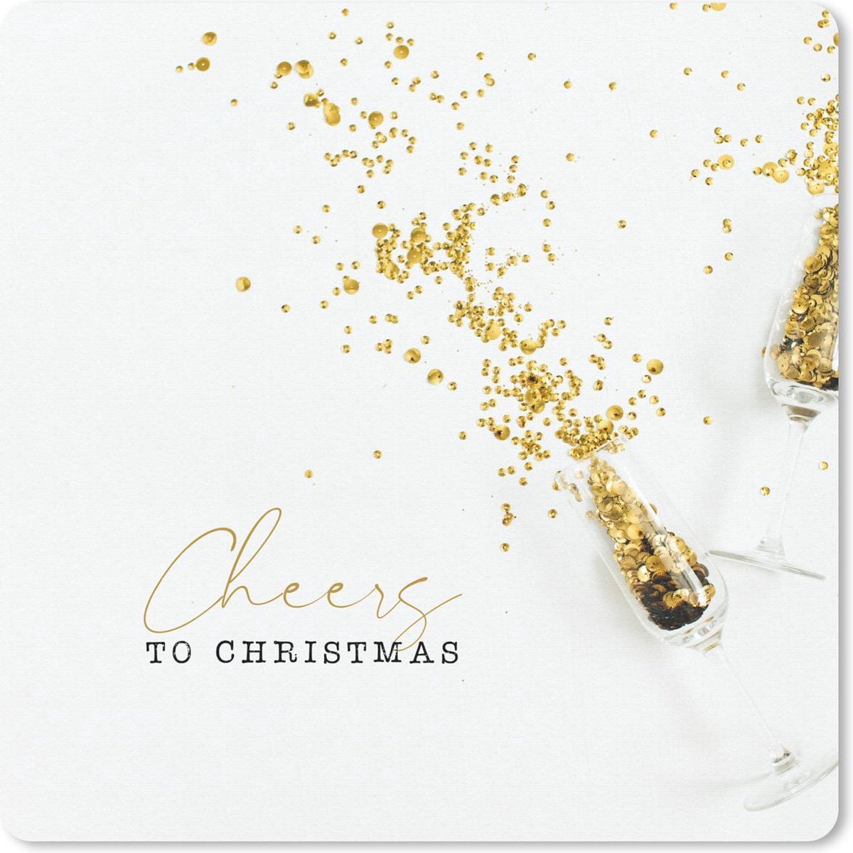 Muismat 30x30 cm - Mousepad Winter - Kerst - Goud - Muismatten - Kerst - Cadeau - Kerstcadeau voor mannen en voor vrouwen