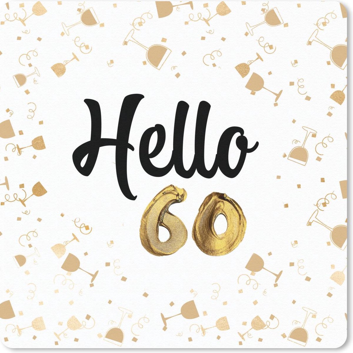Muismat 20x20 cm - Mousepad Jubileum - 60 jaar - Versiering - Muismatten