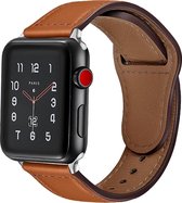 Apple Watch Series 1|2|3|4|5|6|SE - 42mm/44mm - Leren Bandje - Bruin - S/M