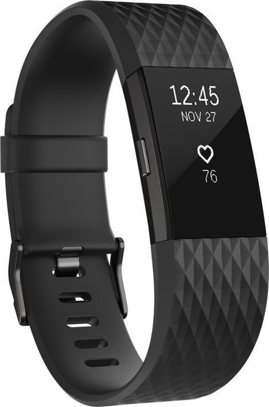 Fitbit Charge 2 Activity tracker Zwart Gunmetal Special Edition Large bol