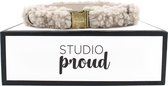 Studio Proud - Halsband - Teddy light - bronskleurige accessoires - te combineren met bijpassende hondenriem & bowtie