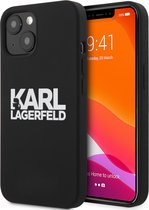 Zwart hoesje van Karl Lagerfeld - Hardcase Backcover - iPhone 13 - Stack Logo