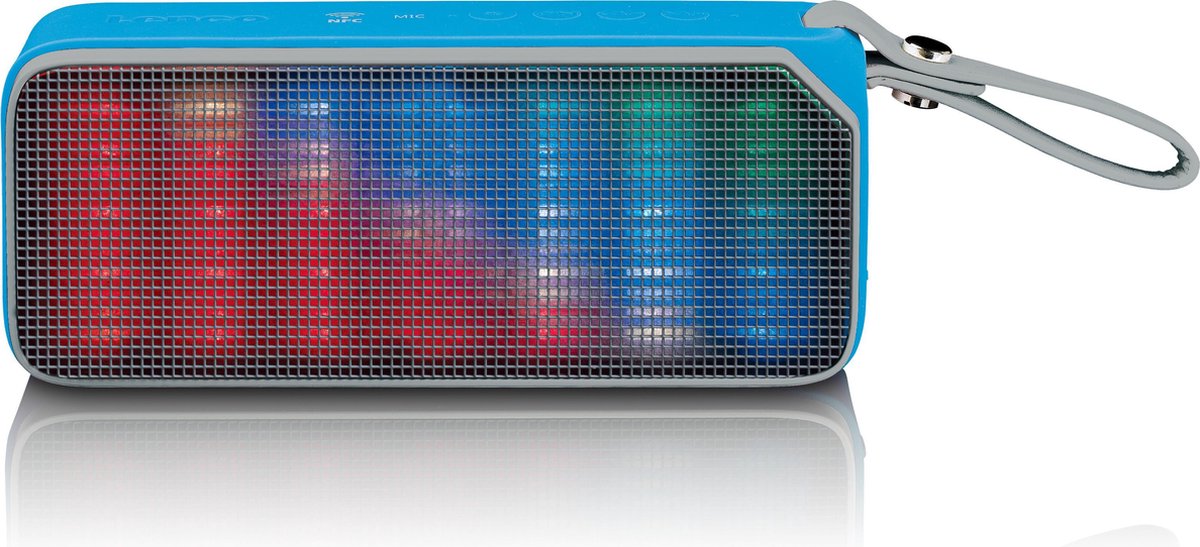 Lenco BT-191BU - Bluetooth speaker Spatwaterdicht met party lights - Blauw