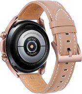 Smartwatch bandje - Geschikt voor Samsung Galaxy Watch 3 45mm, Gear S3, Huawei Watch GT 2 46mm, Garmin Vivoactive 4, 22mm horlogebandje - PU leer - Fungus - Strap - Licht roze