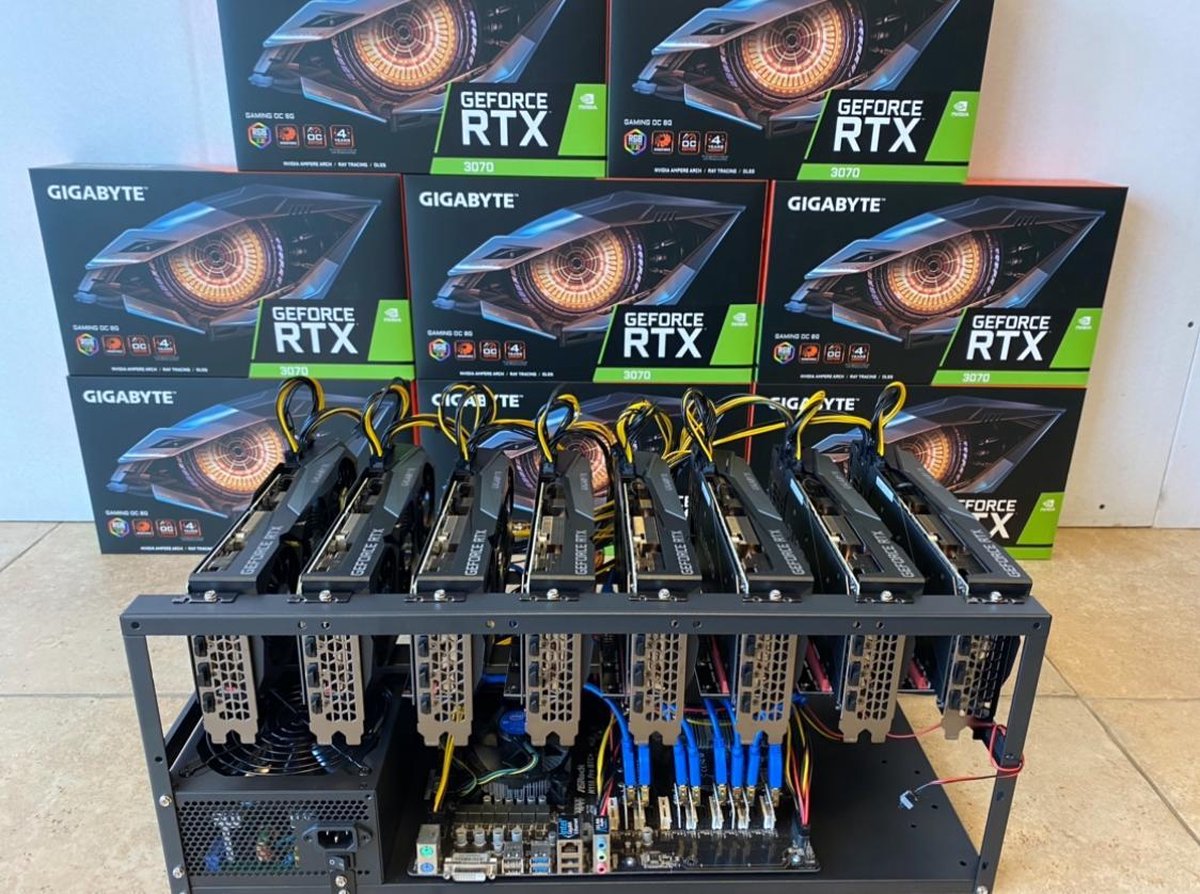 Mining rig RTX 3070 300 MH/S ETHEREUM - CRYPTO MINER- BITCOIN MINER- ETHEREUM MINER