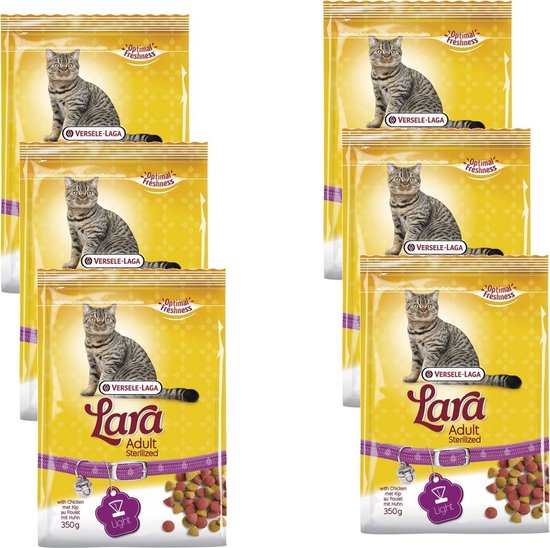 Lara Adult Sterilized Kip&Eend - Kattenvoer - 6 x 350 g | bol.com