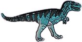 T-Rex Tyrannosaurus Dinosaurus Strijk Embleem Patch Blauw 10.2 cm / 5.0 cm / Blauw