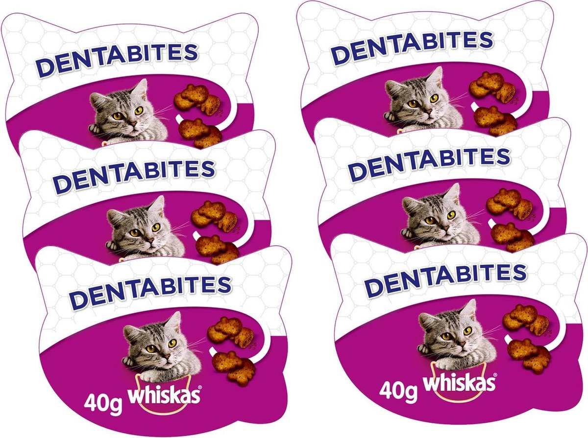 Shetland Hurtig Ansigt opad Whiskas Dentabites - Kattensnack - 6 x Dental 40 g | bol.com