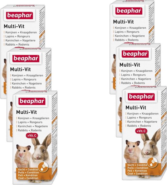 Beaphar Multi-Vitamine Knaagdier - Supplement - 6 x 20 ml