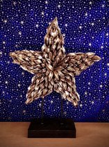 Natural Silver J-Pod Tree on Base 37 cm hoog - Christmas Star - kerstster - handgemaakt - kunststof - figuur - kerststukje - kerstdecoratie - kerstitem - accessoire - interieur - g