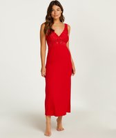 Hunkemöller Dames Nachtmode Slipdress Nora Lace Long  - Rood - maat M