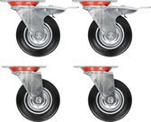 Transport wielenset 125mm 2 zwenkwielen zonder rem 2 zwenkwielen met rem staal