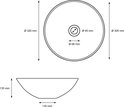 Dessin technique d'un lavabo rond blanc avec dimensions : diamètre 320mm, hauteur 135mm.