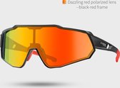 Coolchange Fiets/sport bril Sportief - Sterk - Zwart/Orange - Polariserende glazen - Inclusief inzet bril frame