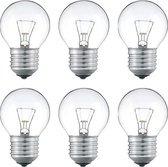 Philips - Kogellamp - 15Watt - E27 Fitting - Gloeilamp - Helder - Dimbaar - Grote Fitting - 15W - (6 STUKS)